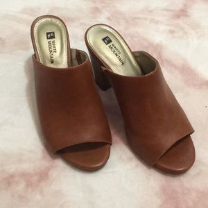 Light Brown White Mountain Open Toe Heels